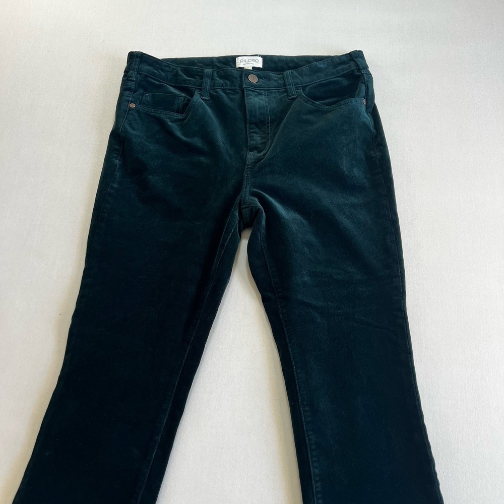 Anthrpologie Pilcro Women's Forrest Green Corduroy Crop Jeans Preppy Sz 31 - Picture 2 of 11